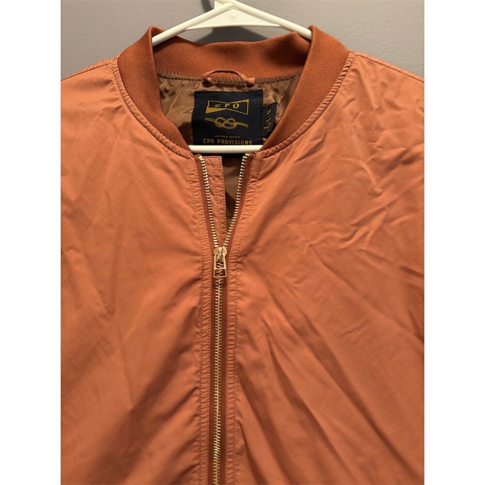 CPO Provisions Men's MA-1 Flight Bomber Jacket Rust Orange Full Zip Size L - Picture 2 of 12